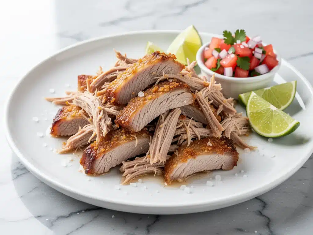 air fryer crispy pork carnitas - featured image