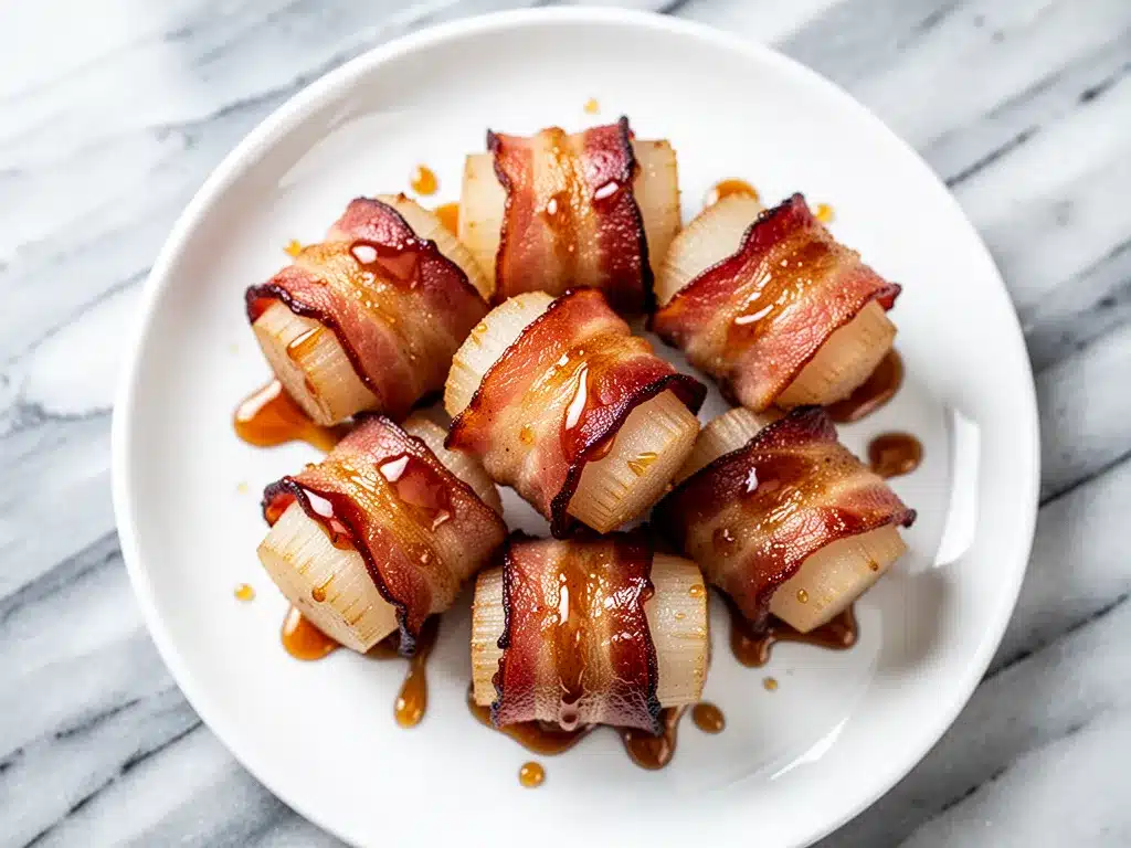 Bacon-Wrapped Water Chestnuts: Easy 15-Minute Sweet & Savory Appetizer 4 bacon-wrapped water chestnuts preparation steps