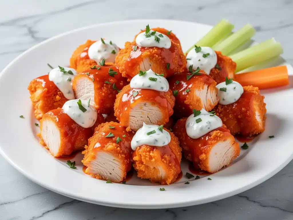 baked buffalo ranch chicken poppers - featured image