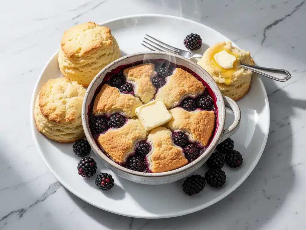 Buttery Blackberry Cobbler with Cornmeal Biscuits: Easy Dessert 4 Buttery Blackberry Cobbler preparation steps