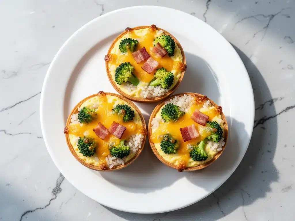 Cheddar Broccoli Rice Egg Cups: Easy Healthy Breakfast 4 Cheddar Broccoli Rice Egg Cups preparation steps
