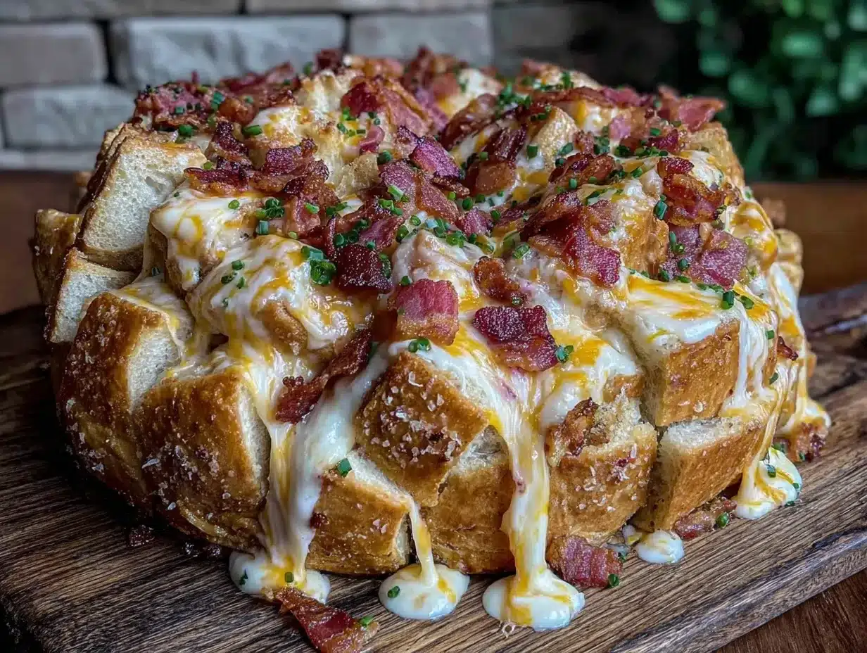 Cheesy Bacon Ranch Pull-Apart Bread: Easy Game Day Appetizer 4 Cheesy Bacon Ranch Pull-Apart Bread preparation steps