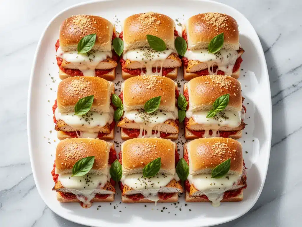 Cheesy Baked Chicken Parmesan Sliders: Easy Freezer Lunches 4 cheesy baked chicken parmesan sliders preparation steps