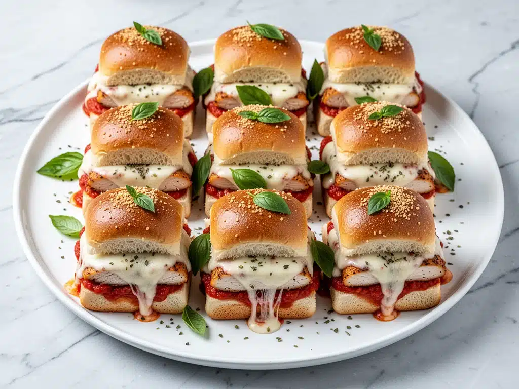 cheesy baked chicken parmesan sliders - featured image