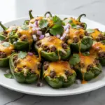 cheesy taco stuffed mini peppers - featured image