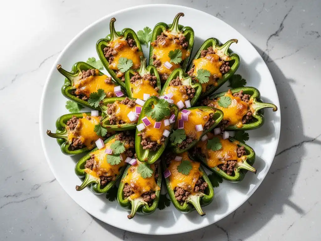 Cheesy Taco Stuffed Mini Peppers: 3-Ingredient Low Carb Snack 4 cheesy taco stuffed mini peppers preparation steps