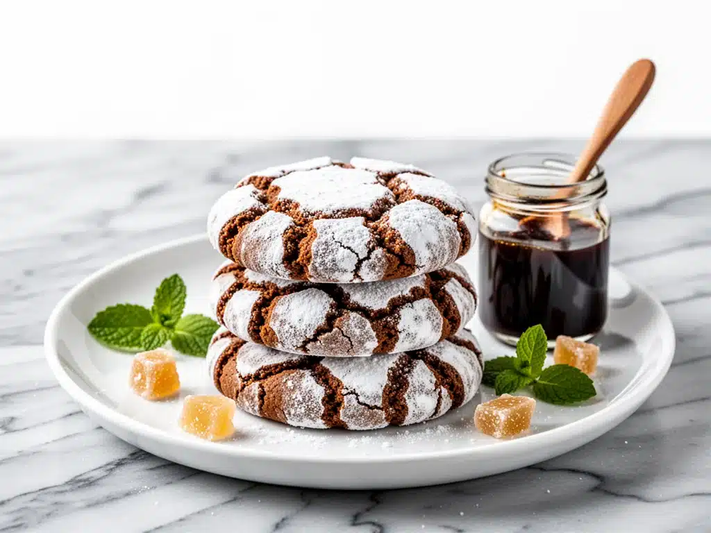 chewy ginger molasses crinkle cookies - featured image