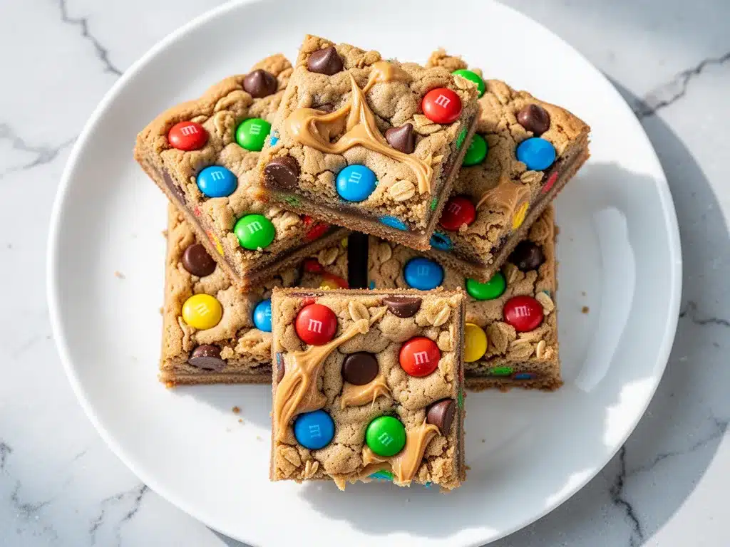 Chewy Monster Cookie Lunchbox Bars: 5-Step Back to School Snack 4 Chewy Monster Cookie Lunchbox Bars preparation steps
