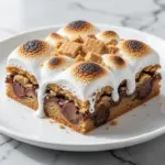 chewy smores cookie bars - featured image