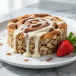 cinnamon roll baked oatmeal - featured image