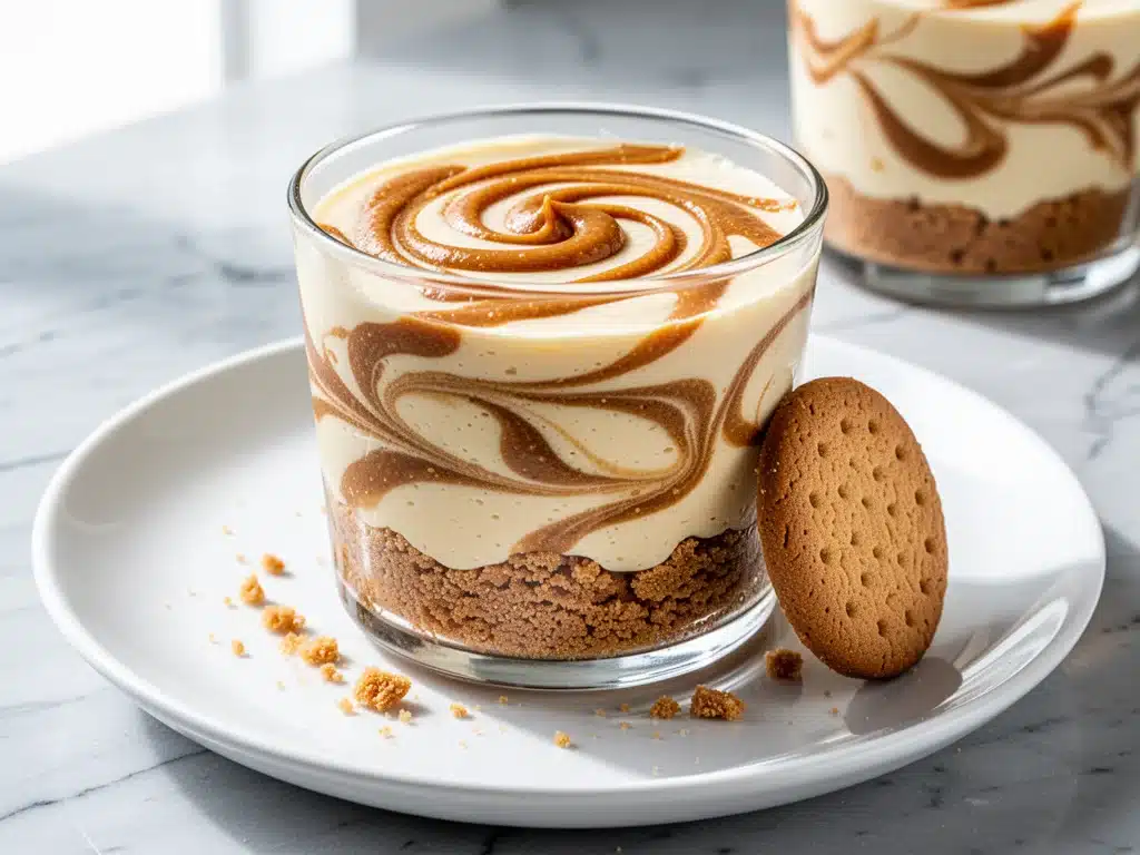 cookie butter cheesecake cups - featured image