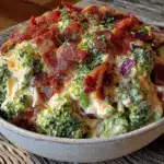 creamy broccoli bacon ranch salad - featured image