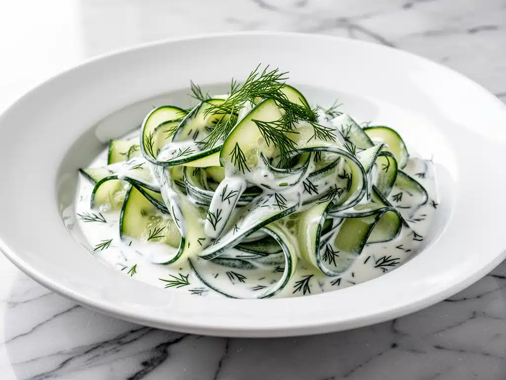 creamy cucumber dill salad - featured image