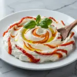 creamy roasted red pepper whipped feta dip - featured image
