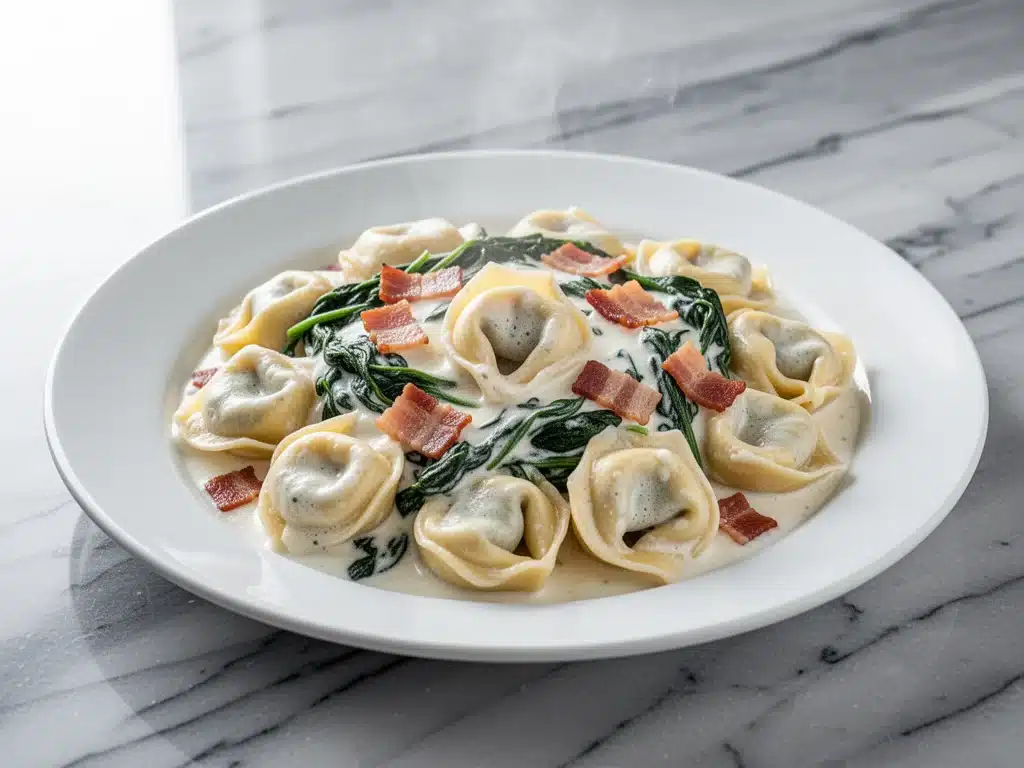 creamy tortellini alfredo - featured image