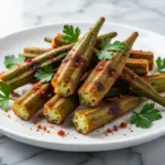 crispy air fryer okra - featured image