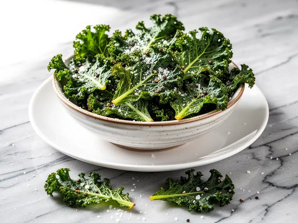 crispy baked parmesan kale chips - featured image