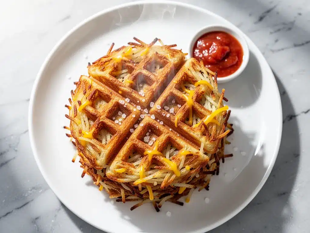 Crispy Cheddar Hash Brown Waffles: Easy Make-Ahead Breakfast 4 Crispy Cheddar Hash Brown Waffles preparation steps