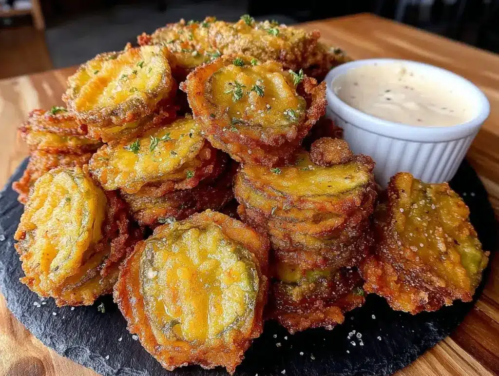 crispy fried pickle chips - featured image