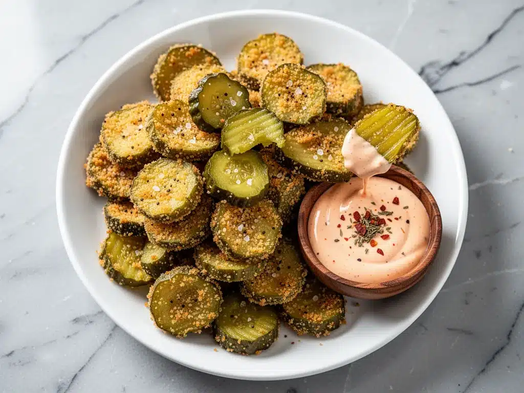 Crispy Fried Pickle Chips: 5-Step Easy Recipe 4 crispy fried pickle chips with spicy ranch preparation steps