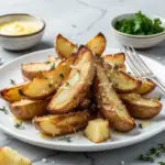 crispy parmesan roasted potato wedges - featured image