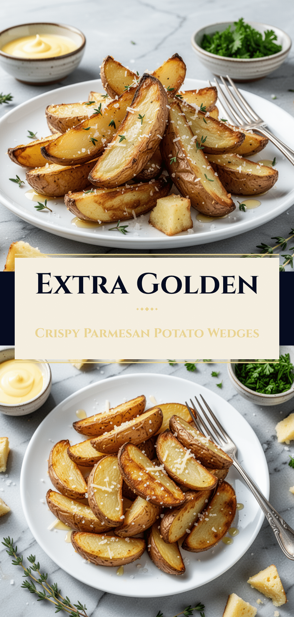 Crispy Parmesan Roasted Potato Wedges: 5 Ingredients 5 crispy parmesan roasted potato wedges recipe
