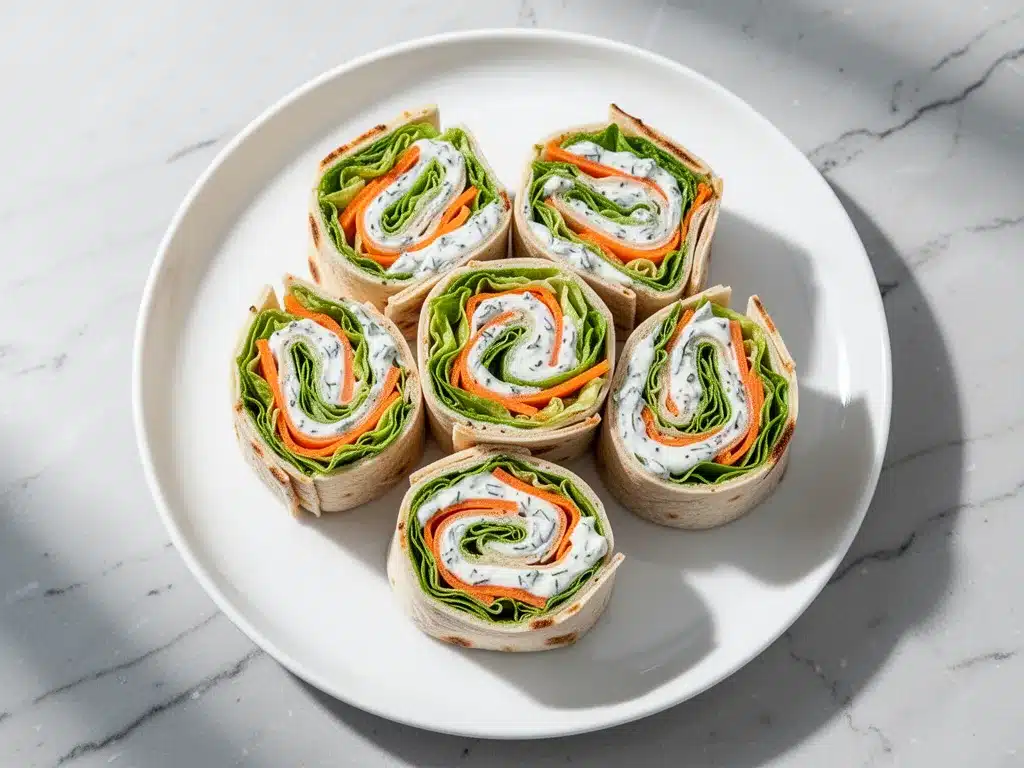 Crunchy Veggie Ranch Wrap Spirals: Easy Lunch Idea 4 Crunchy Veggie Ranch Wrap Spirals preparation steps