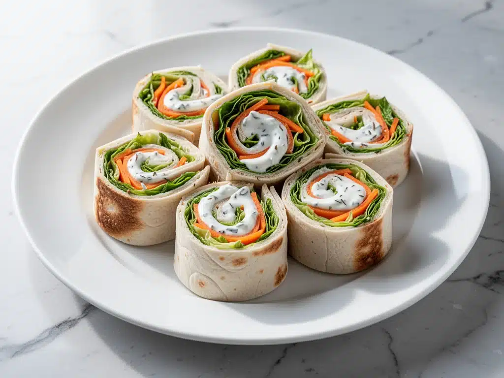 Crunchy Veggie Ranch Wrap Spirals - featured image