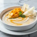 dairy-free coconut mango panna cotta - featured image