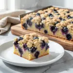 fluffy blueberry oatmeal bars - featured image