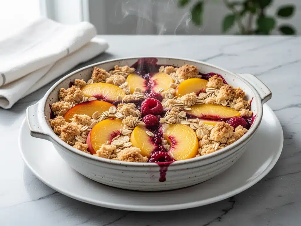 Fresh Peach Melba Crisp - featured image