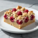 fresh raspberry almond crumb bars - featured image