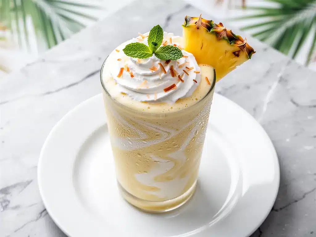 Frozen Pina Colada Smoothie: 3-Ingredient Vacation Drink 4 frozen pina colada smoothie preparation steps