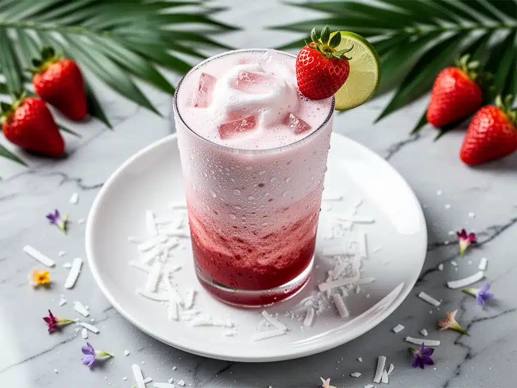 Frozen Strawberry Coconut Daiquiri Mocktail: Easy Summer Recipe 4 Frozen Strawberry Coconut Daiquiri Mocktail preparation steps