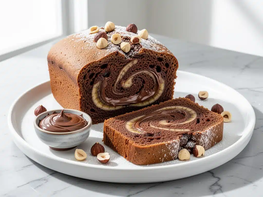 Fudgy Nutella Swirl Banana Bread - featured image