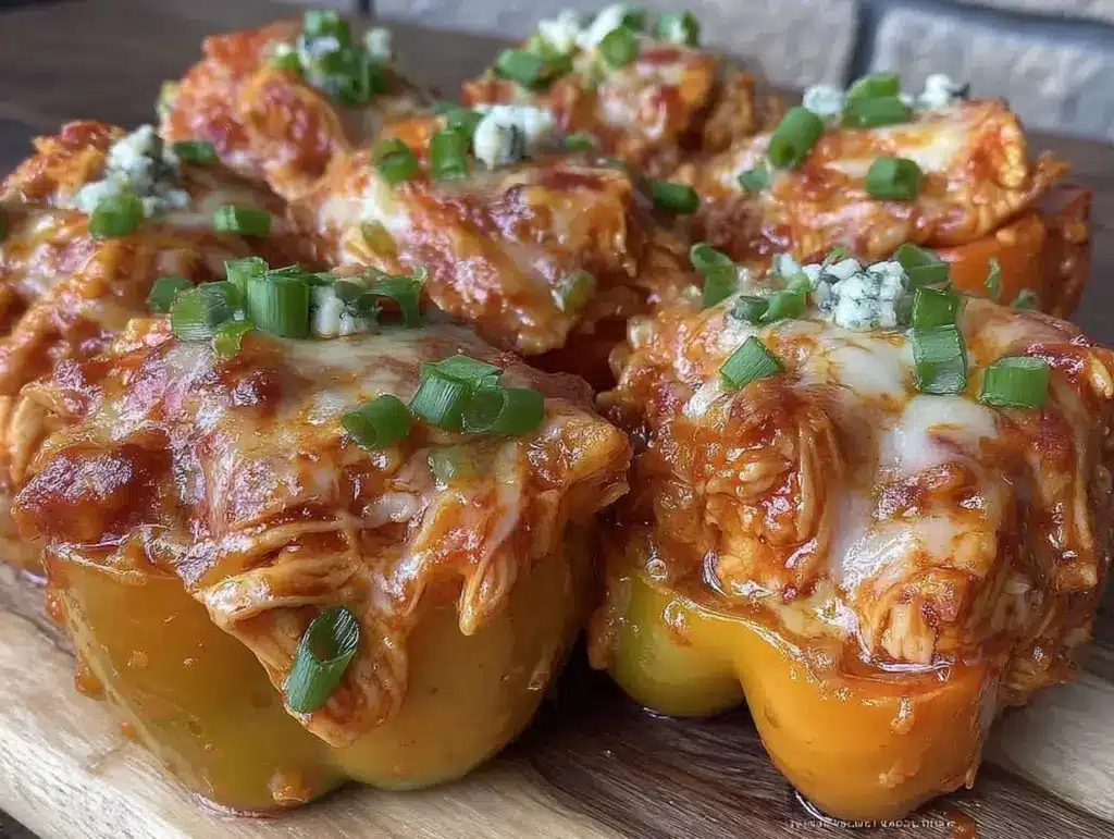 game day buffalo chicken stuffed peppers - featured image