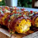 grilled bacon wrapped corn - featured image
