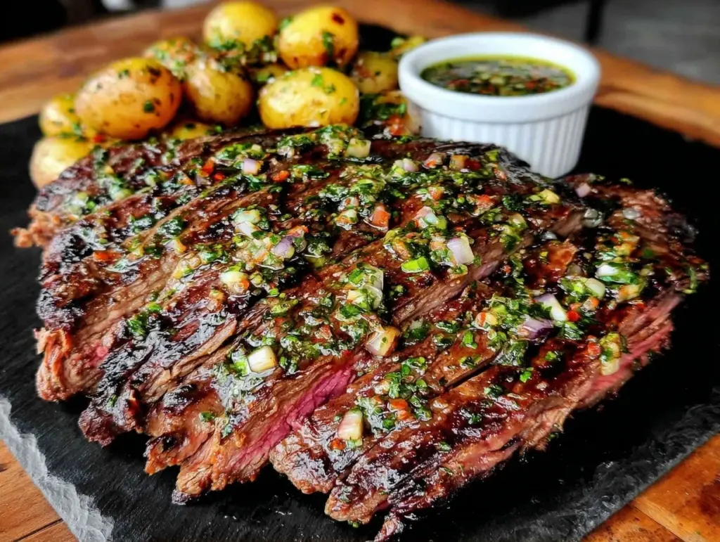 grilled flank steak with chimichurri - featured image