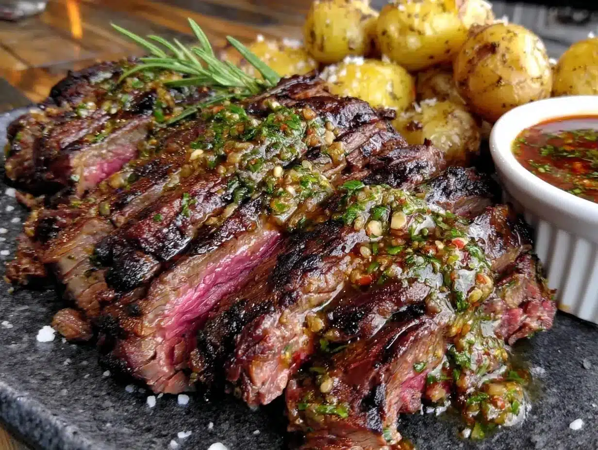 Grilled Flank Steak with Chimichurri: Easy Holiday Dinner 4 grilled flank steak with chimichurri preparation steps