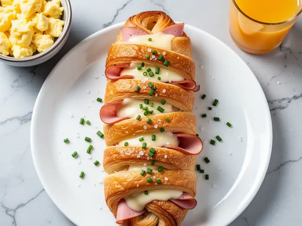Ham and Swiss Croissant Roll-Ups: 10-Minute Best Breakfast 4 Ham and Swiss Croissant Roll-Ups preparation steps