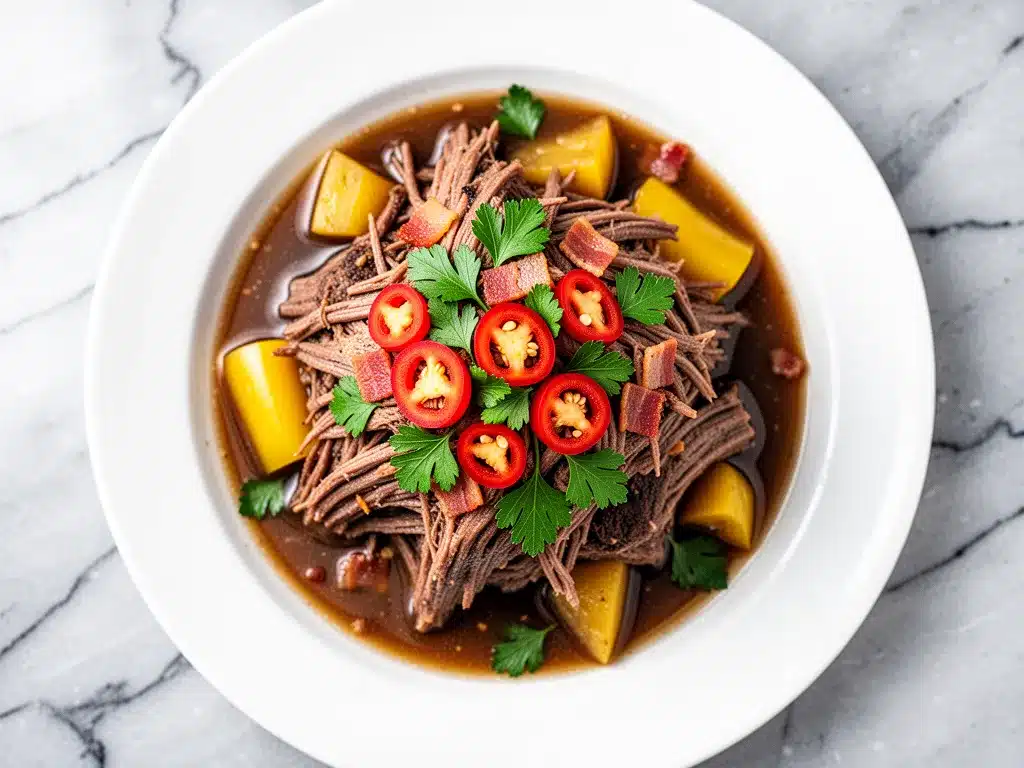 Slow Cooker Mississippi Pot Roast: 5-Ingredient Easy Dinner 4 Mississippi Pot Roast preparation steps