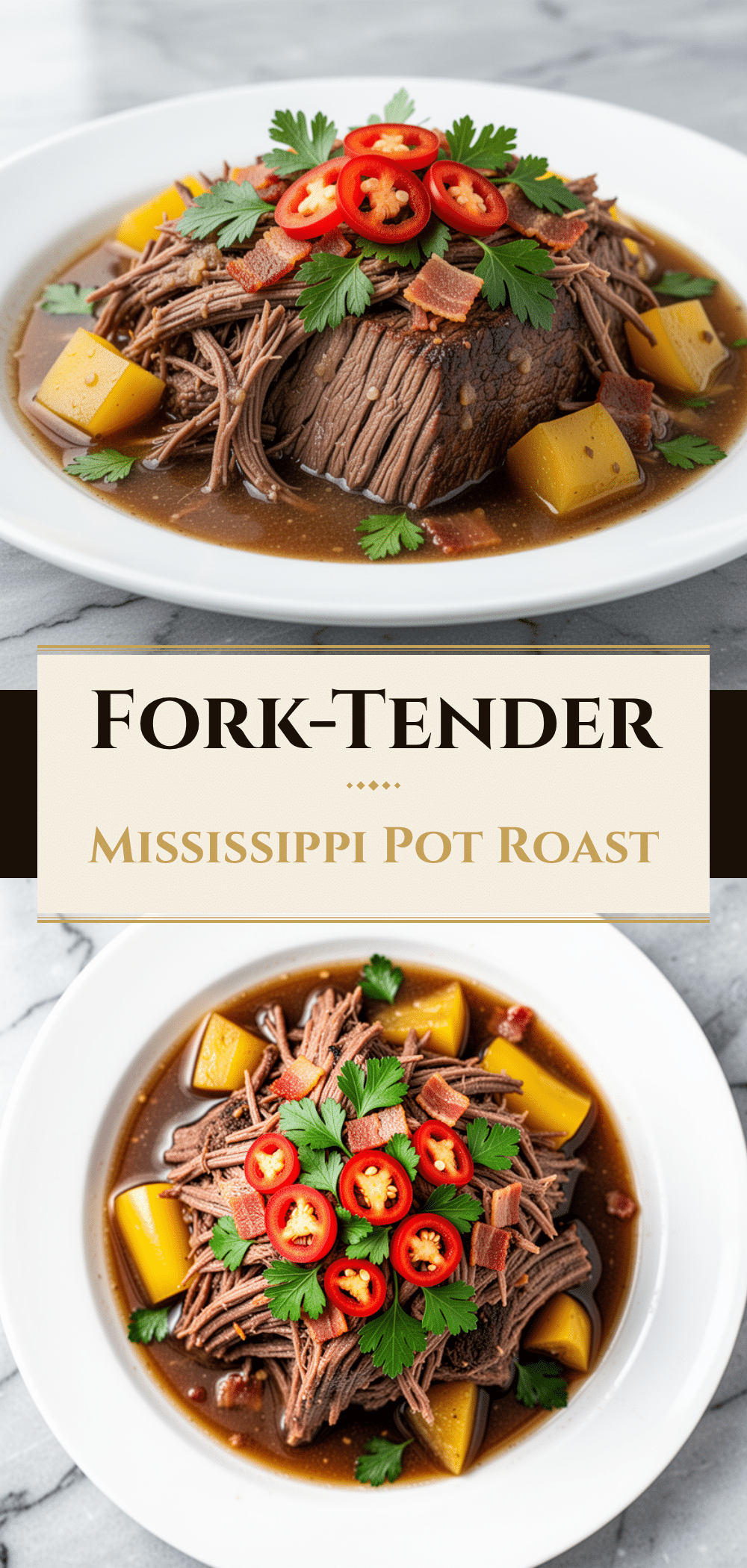 Slow Cooker Mississippi Pot Roast: 5-Ingredient Easy Dinner 5 Mississippi Pot Roast recipe