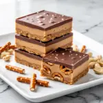 no-bake peanut butter pretzel bars - featured image