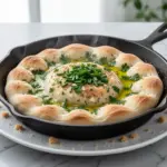 no-yeast garlic herb skillet flatbread - featured image