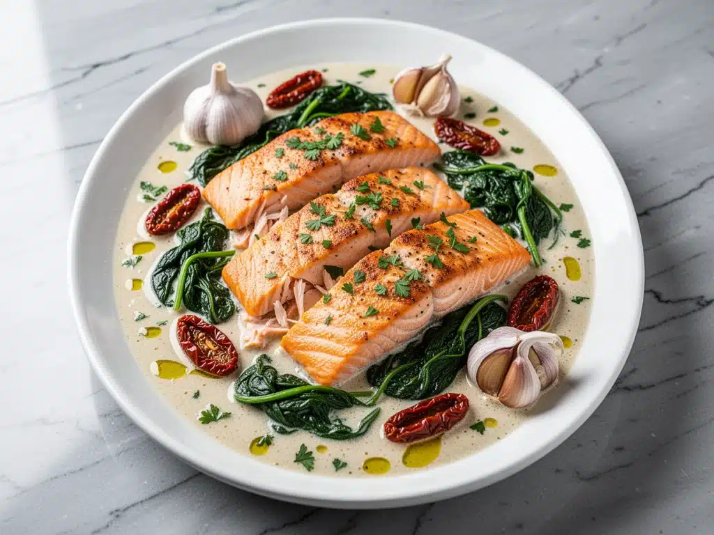 One-Pan Creamy Garlic Tuscan Salmon - featured image