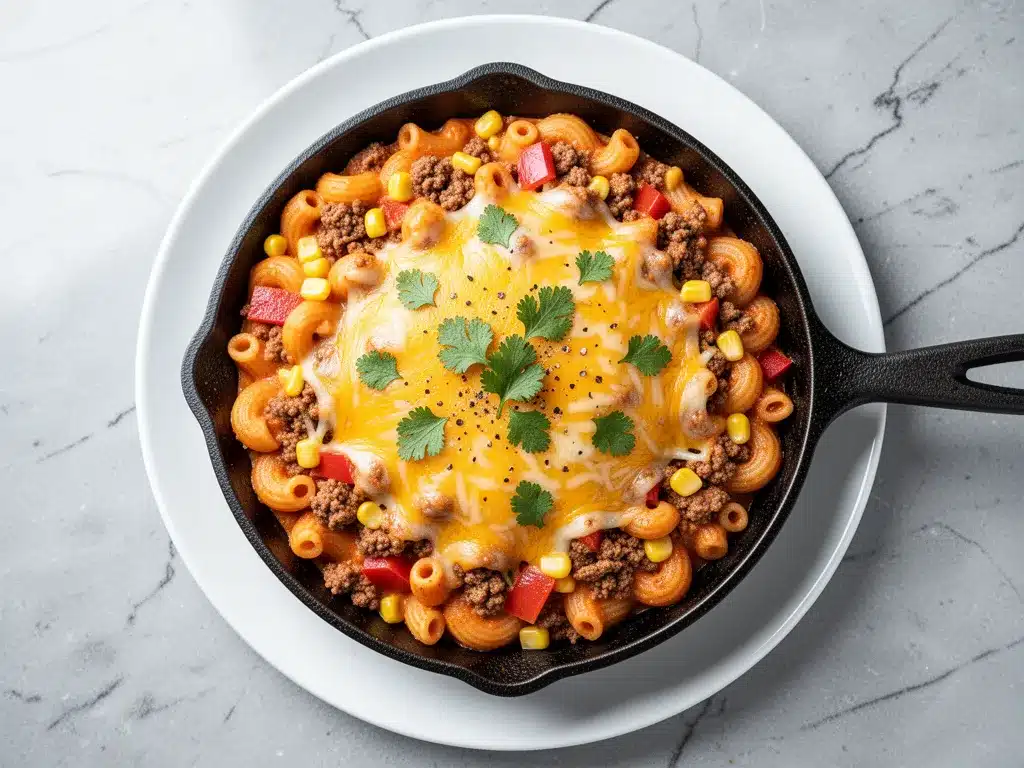 One-Pot Cheesy Taco Pasta Skillet: Best Easy Family Dinner 4 one-pot cheesy taco pasta skillet preparation steps