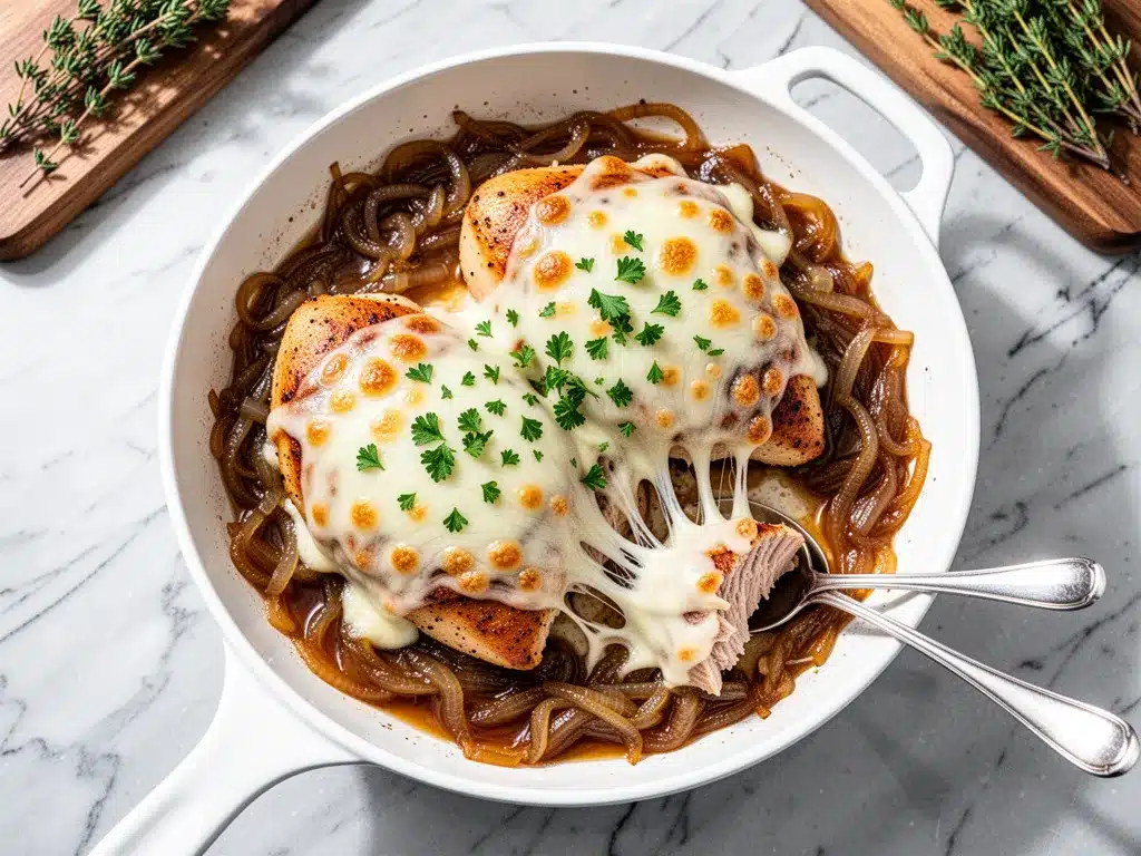 One-Skillet French Onion Chicken: Easy Weeknight Dinner 4 one-skillet French onion chicken preparation steps
