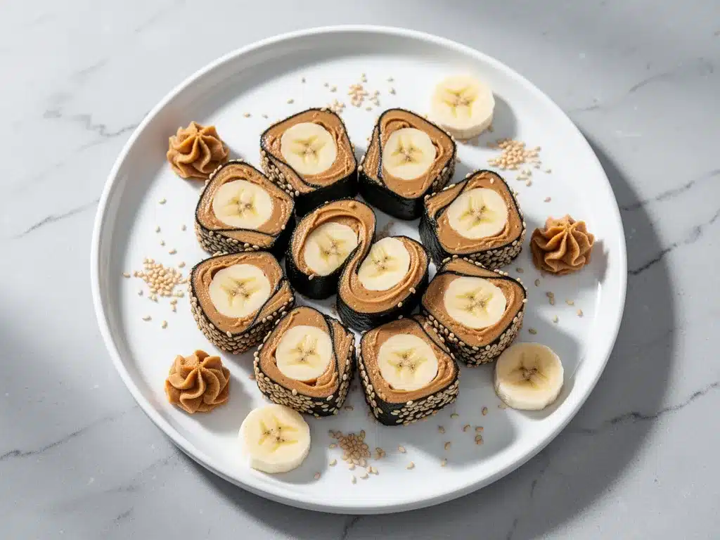Peanut Butter Banana Sushi Bites: 5-Min Busy Night Snack 4 Peanut Butter Banana Sushi Bites preparation steps