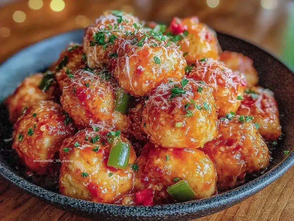 slow cooker buffalo chicken meatballs - featured image