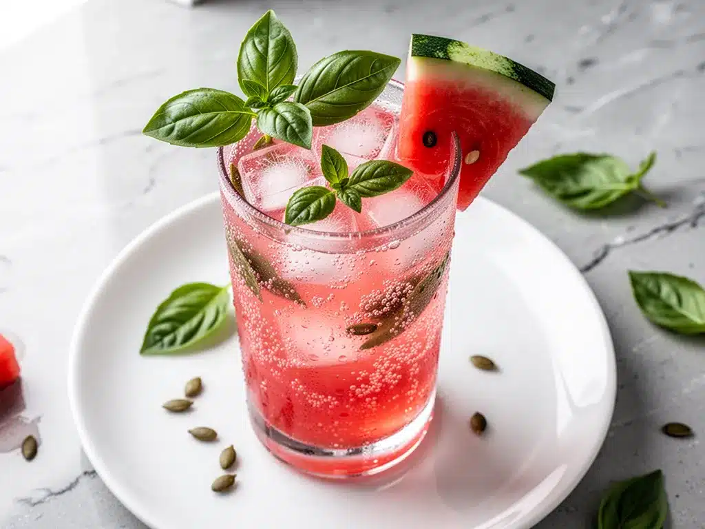 Sparkling Watermelon Basil Cooler: Easy Weeknight Recipe 4 Sparkling Watermelon Basil Cooler preparation steps